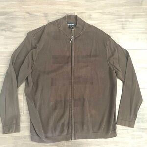 Pierre Cardin men’s zip cardigan sweater - Brown
